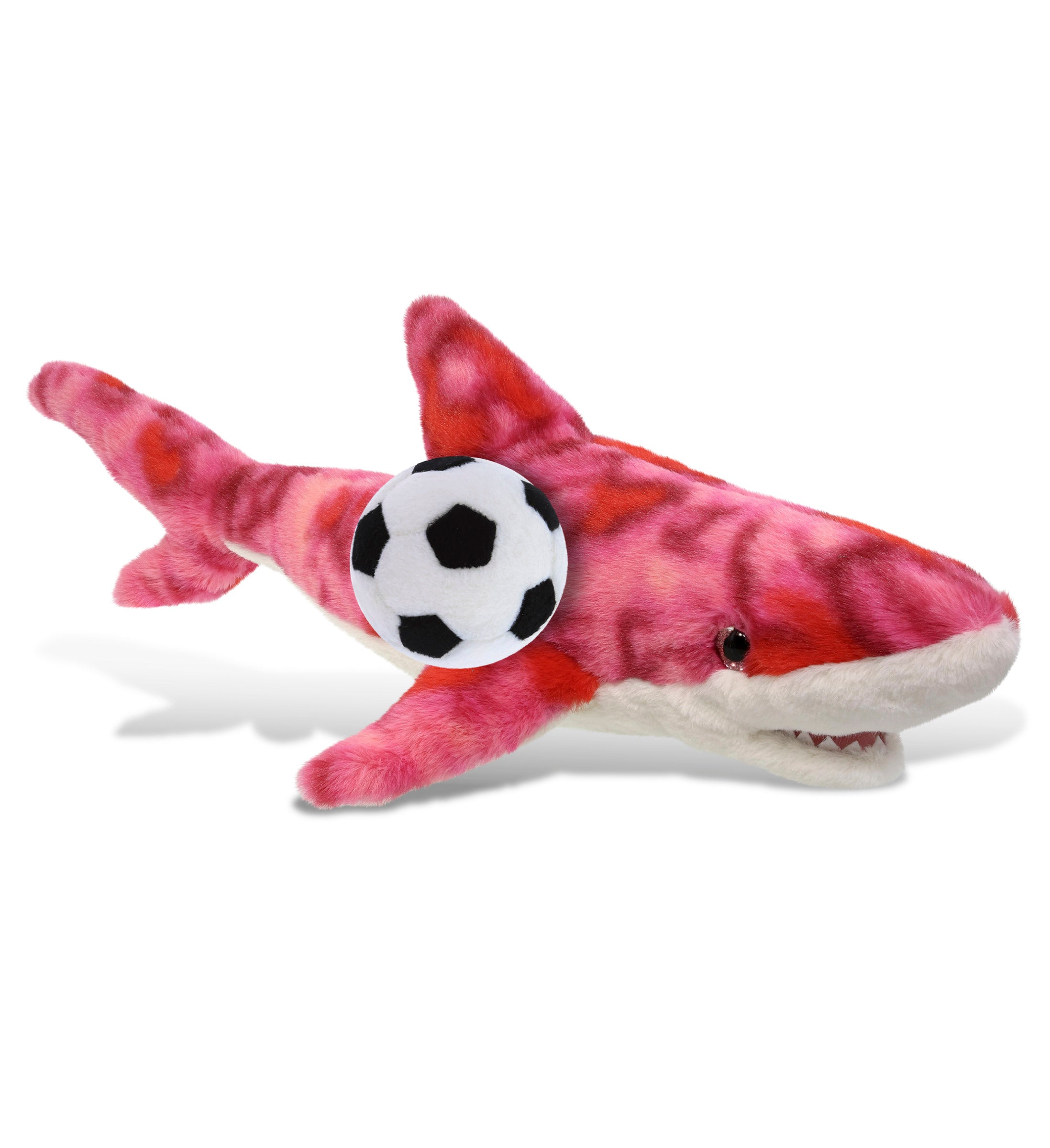 SUPER-SOFT PLUSH - PINK TIE-DYE SHARK 23" WITH SOCCER PLUSH