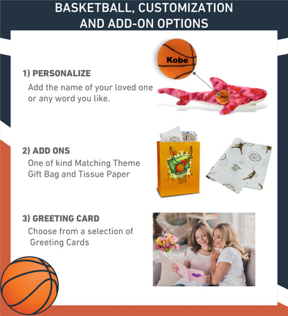 SUPER-SOFT PLUSH - PINK TIE-DYE SHARK 23" WITH BASKETBALL PLUSH