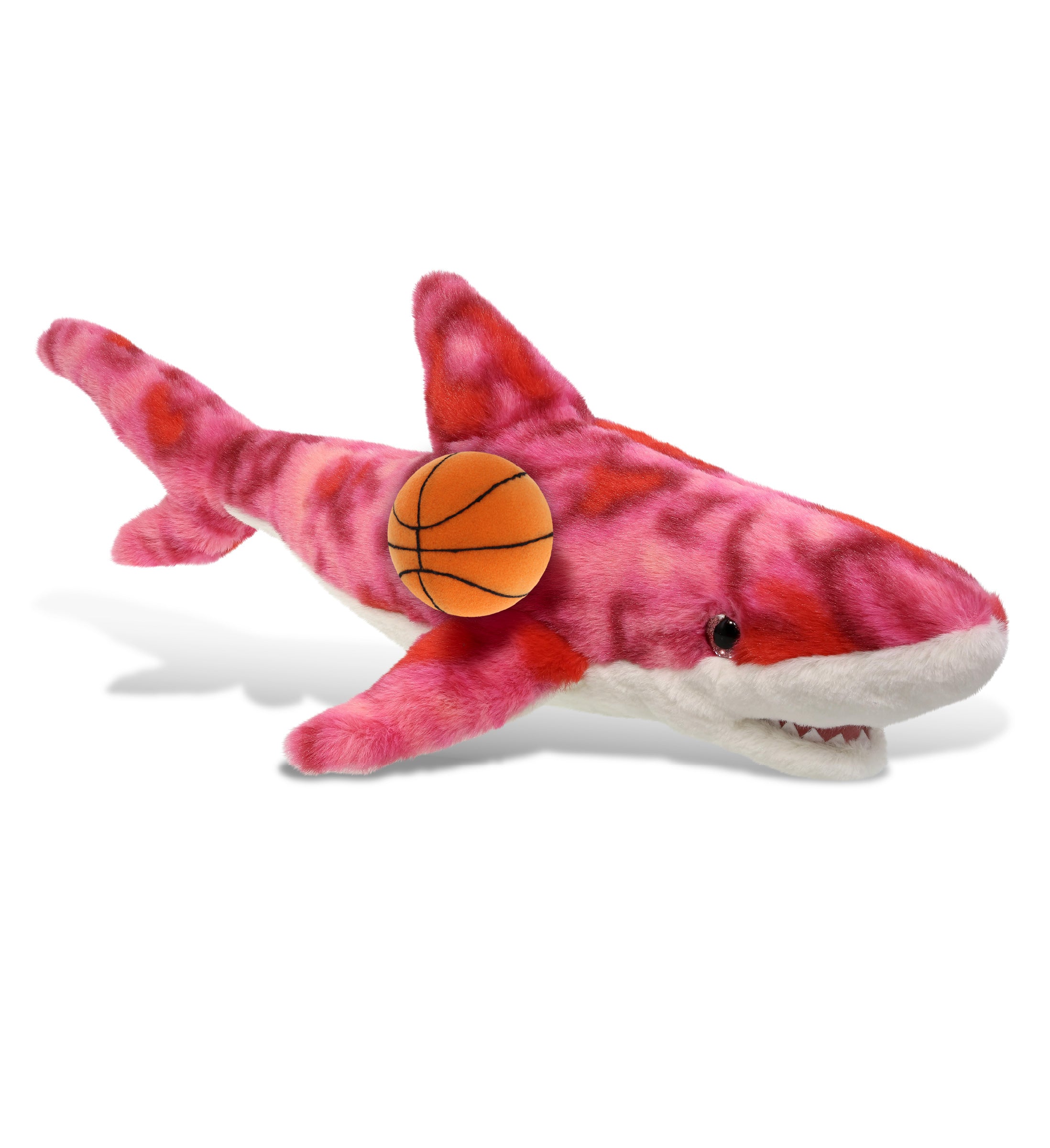 SUPER-SOFT PLUSH - PINK TIE-DYE SHARK 23" WITH BASKETBALL PLUSH