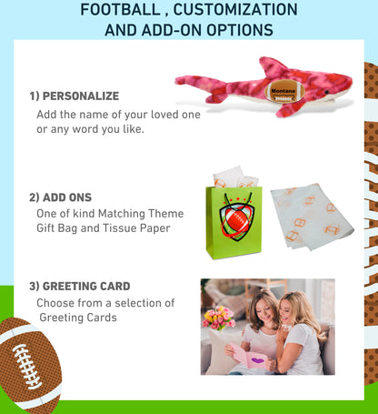 SUPER-SOFT PLUSH - PINK TIE-DYE SHARK 23" WITH FOOTBALL PLUSH