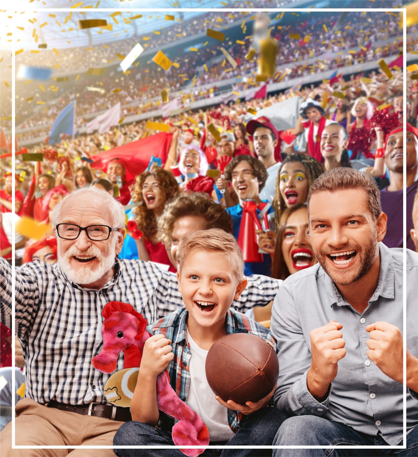 SUPER-SOFT PLUSH - PINK TIE-DYE SEAHORSE 15" WITH FOOTBALL PLUSH