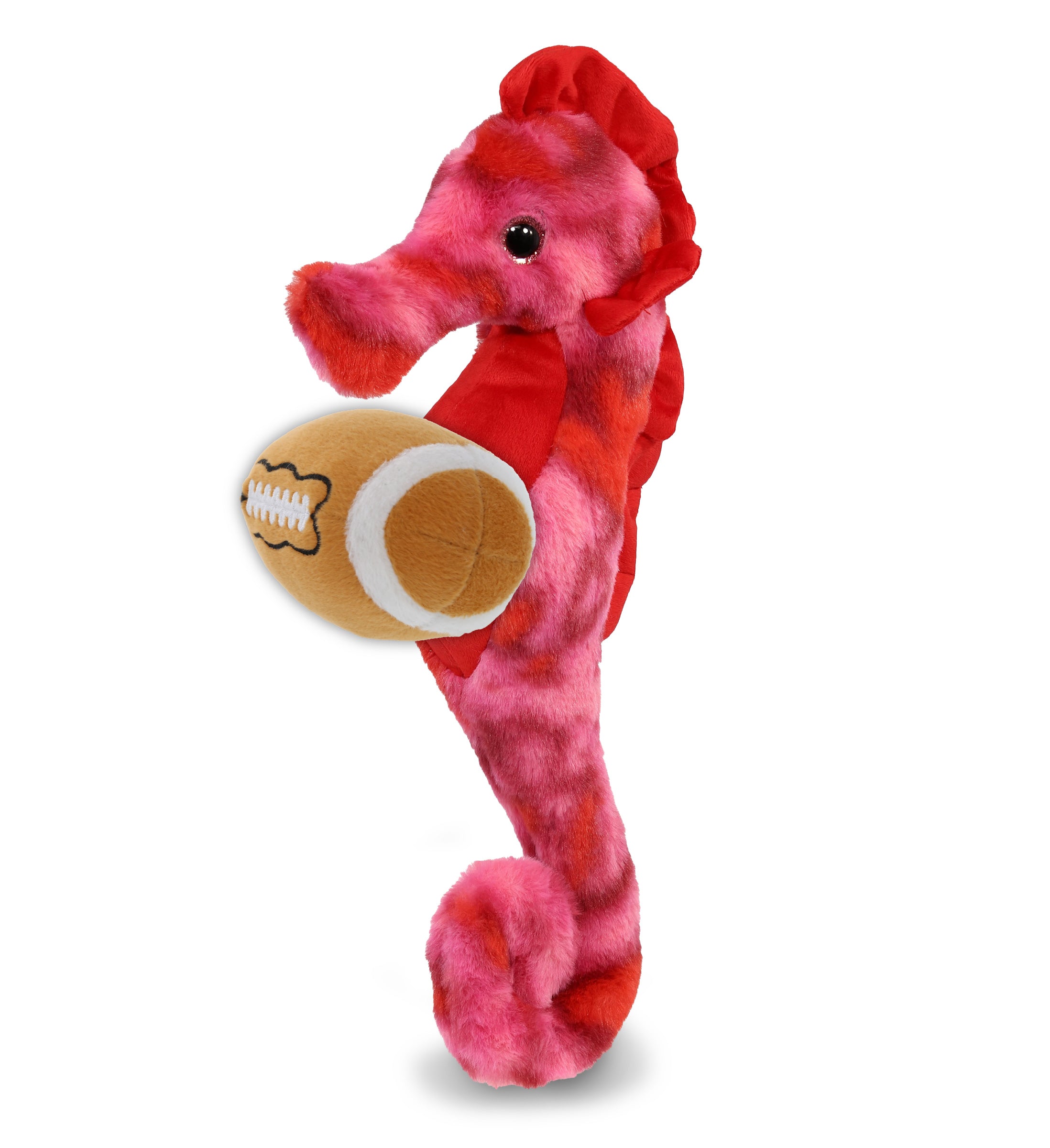 SUPER-SOFT PLUSH - PINK TIE-DYE SEAHORSE 15" WITH FOOTBALL PLUSH