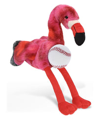 SUPER-SOFT PLUSH - PINK TIE-DYE FLAMINGO 8" with Baseball Plush