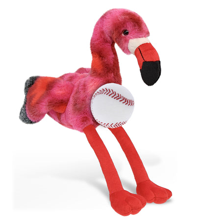 SUPER-SOFT PLUSH - PINK TIE-DYE FLAMINGO 8" with Baseball Plush