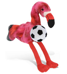 SUPER-SOFT PLUSH - PINK TIE-DYE FLAMINGO 8" with Soccer Plush
