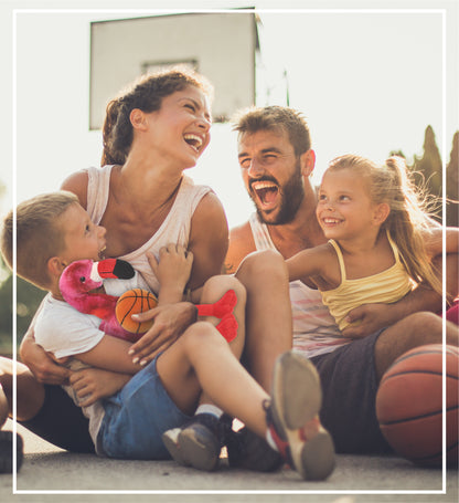SUPER-SOFT PLUSH - PINK TIE-DYE FLAMINGO 8" with Basketball Plush