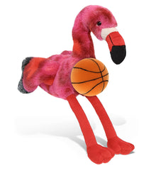 SUPER-SOFT PLUSH - PINK TIE-DYE FLAMINGO 8" with Basketball Plush