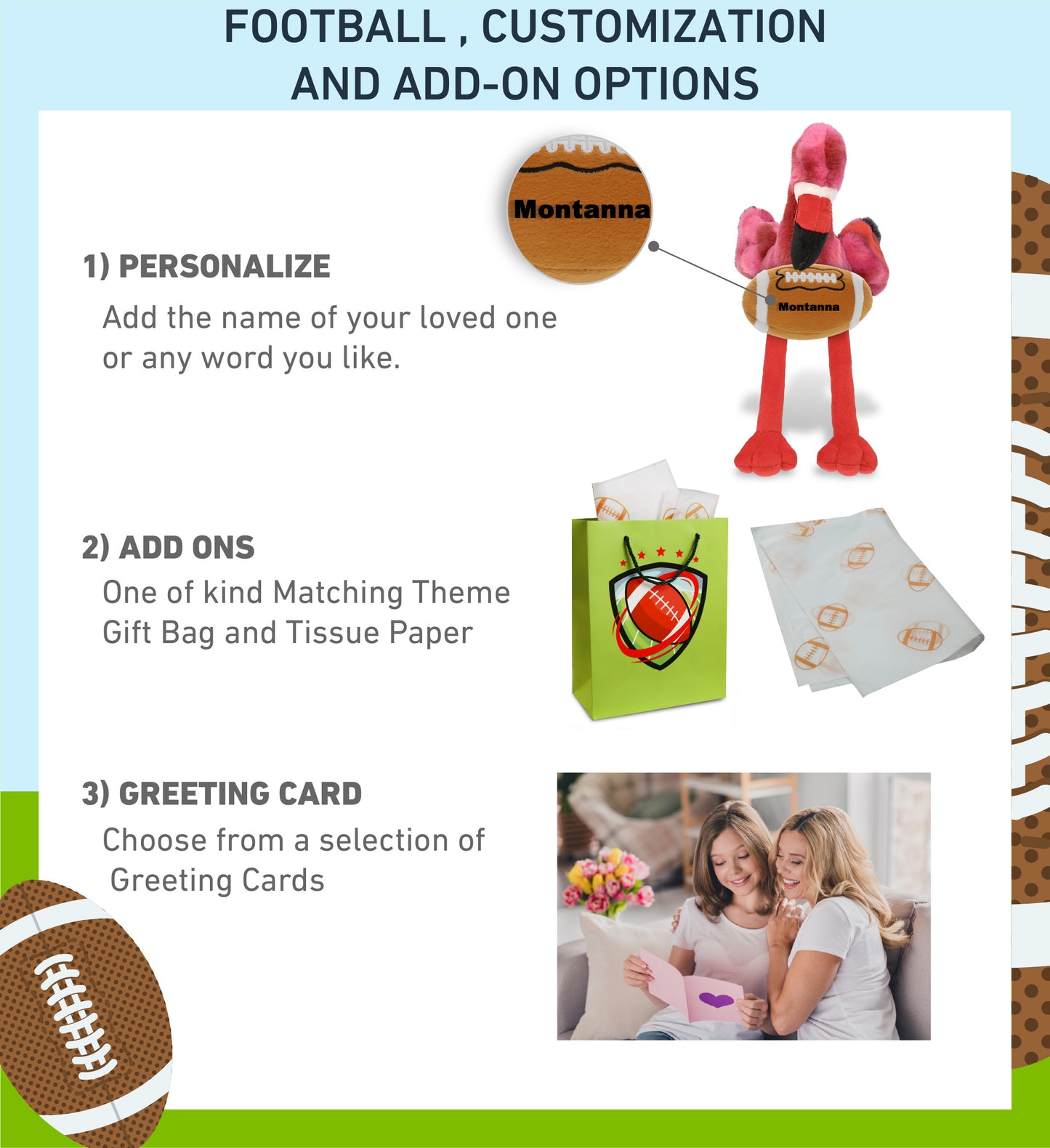 SUPER-SOFT PLUSH - PINK TIE-DYE FLAMINGO 8" with Football Plush