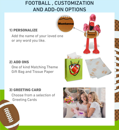 SUPER-SOFT PLUSH - PINK TIE-DYE FLAMINGO 8" with Football Plush