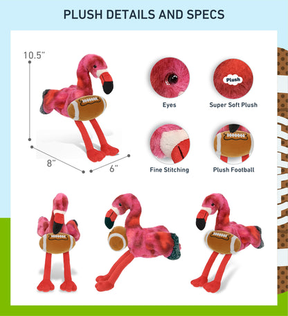 SUPER-SOFT PLUSH - PINK TIE-DYE FLAMINGO 8" with Football Plush