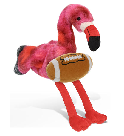 SUPER-SOFT PLUSH - PINK TIE-DYE FLAMINGO 8" with Football Plush
