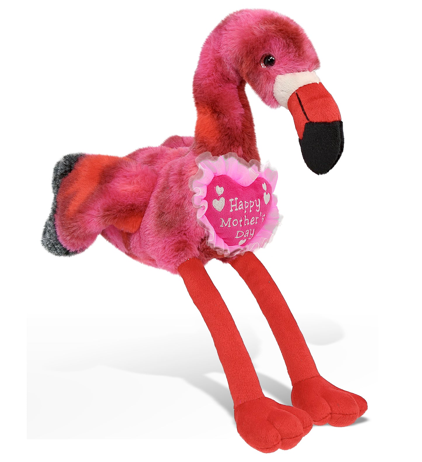 PLUSH MOTHERS DAY HEART - SUPER-SOFT PLUSH - PINK TIE-DYE FLAMINGO 8"