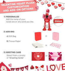 PLUSH I LOVE YOU RED HEART - SUPER-SOFT PLUSH - PINK TIE-DYE FLAMINGO 8"