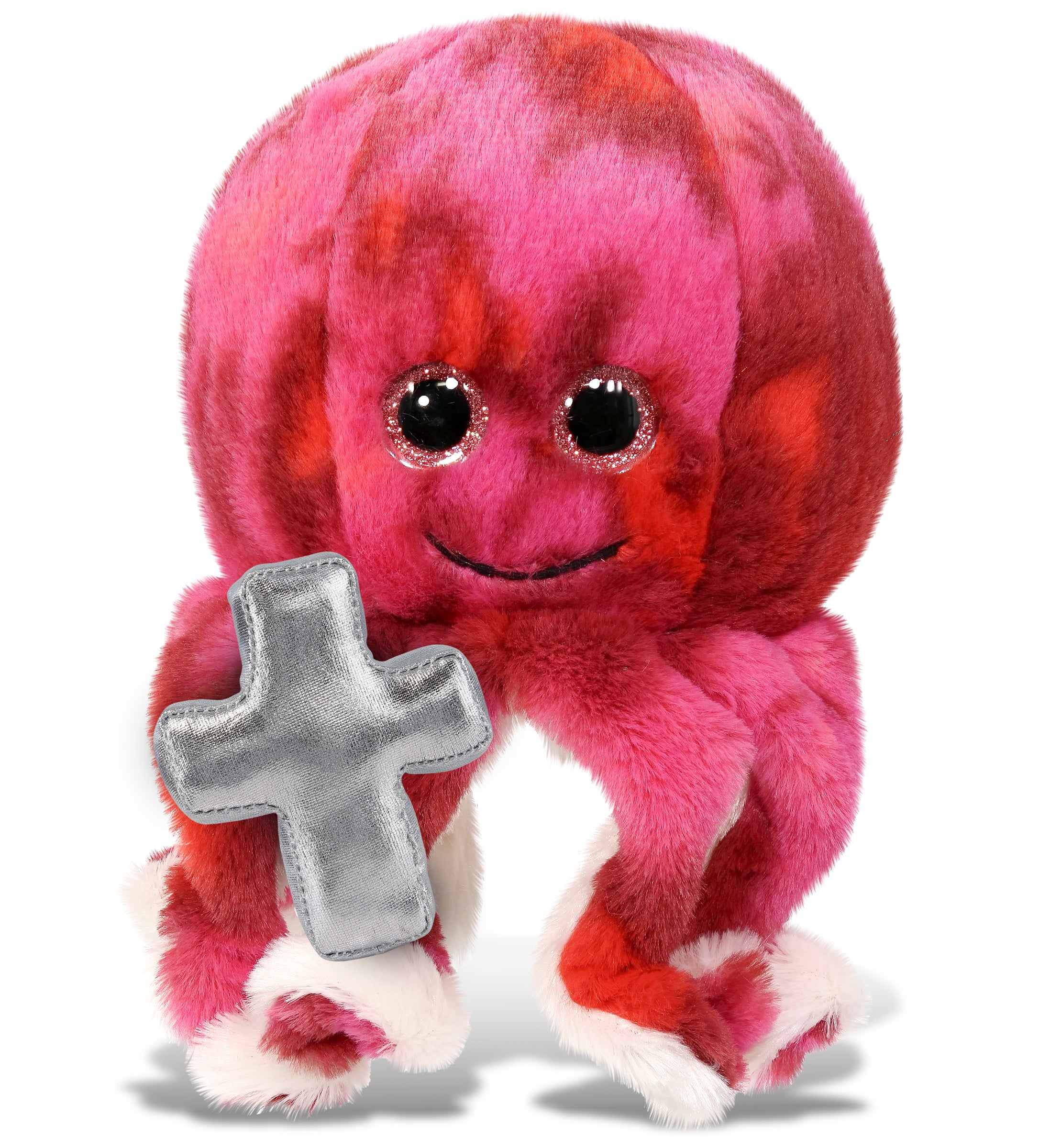 PLUSH CROSS - SUPER-SOFT PLUSH - PINK TIE-DYE OCTOPUS 10"