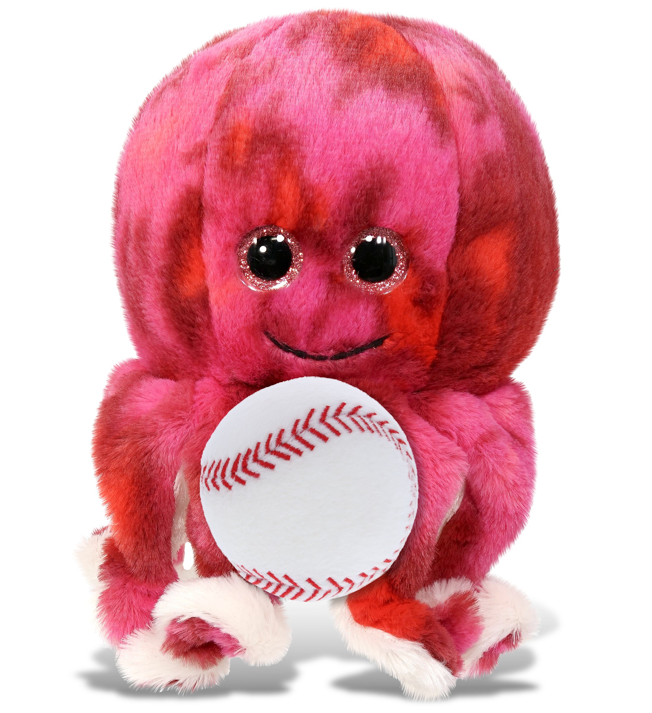 SUPER-SOFT PLUSH - PINK TIE-DYE OCTOPUS 10" with Baseball Plush