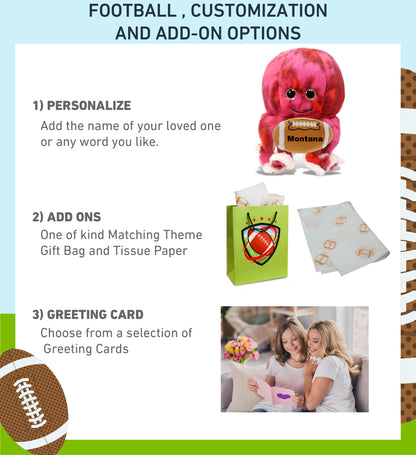 SUPER-SOFT PLUSH - PINK TIE-DYE OCTOPUS 10" with Football Plush