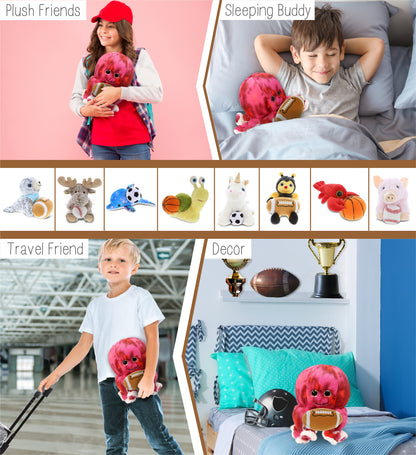 SUPER-SOFT PLUSH - PINK TIE-DYE OCTOPUS 10" with Football Plush