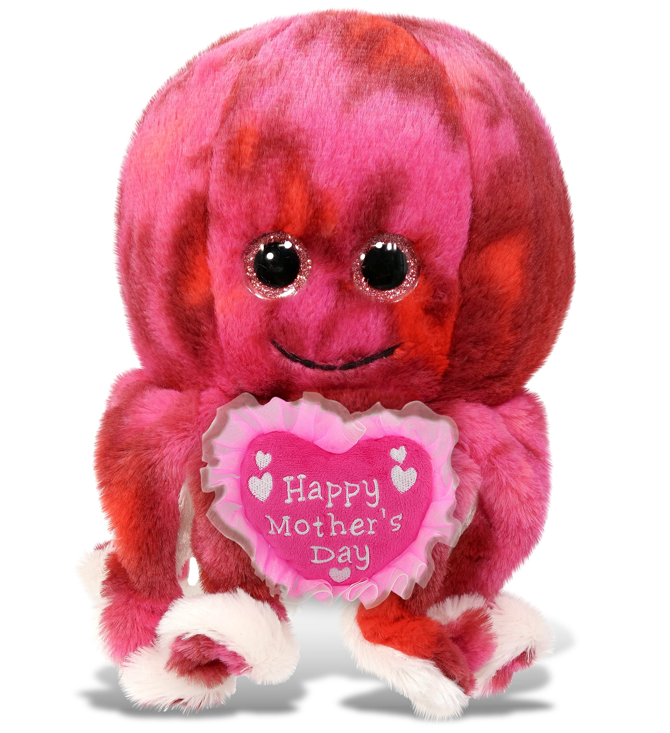 PLUSH MOTHERS DAY HEART - SUPER-SOFT PLUSH - PINK TIE-DYE OCTOPUS 10"