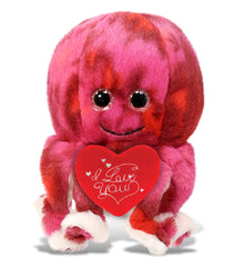 PLUSH I LOVE YOU RED HEART - SUPER-SOFT PLUSH - PINK TIE-DYE OCTOPUS 10"