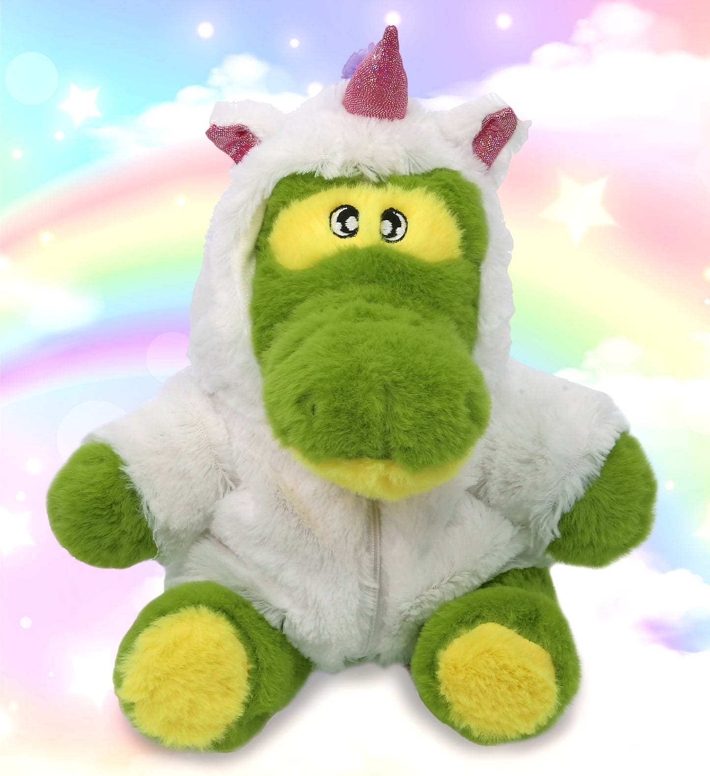 ECO FRIENDLY SUPER-SOFT PLUSH - ALLIGATOR 9" With Unicorn Dress Up