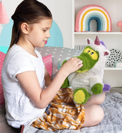 ECO FRIENDLY SUPER-SOFT PLUSH - ALLIGATOR 9" With Unicorn Dress Up