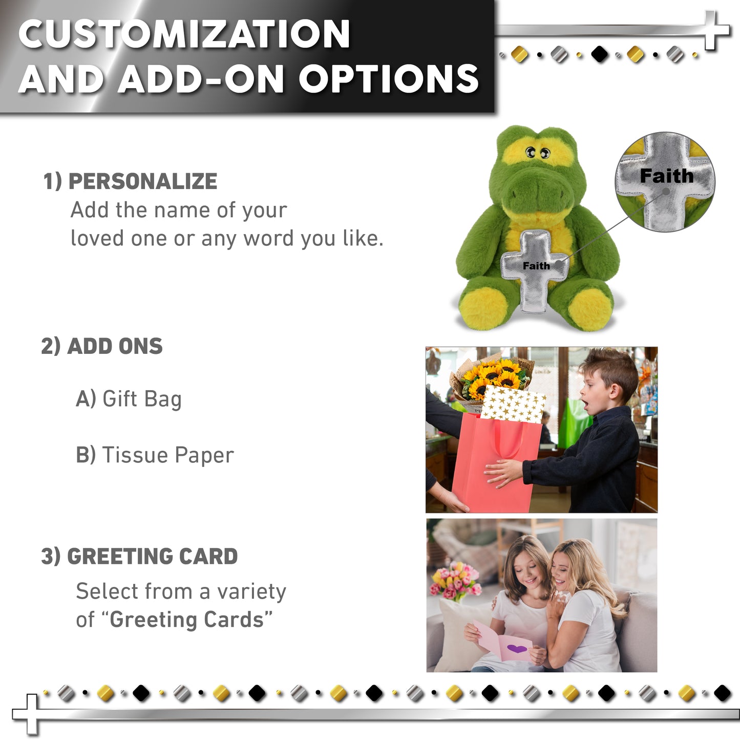 ECO FRIENDLY SUPER-SOFT PLUSH - ALLIGATOR 9" With Cross Plush