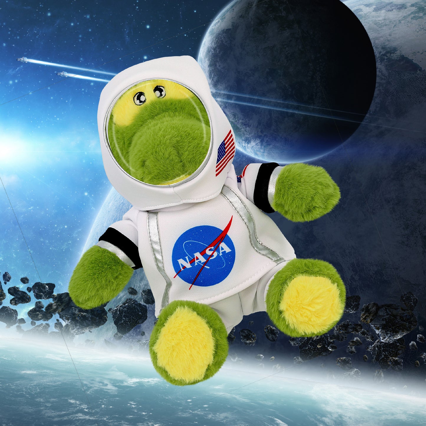 ECO FRIENDLY SUPER-SOFT PLUSH - ALLIGATOR 9" With Astronaut Dress Up