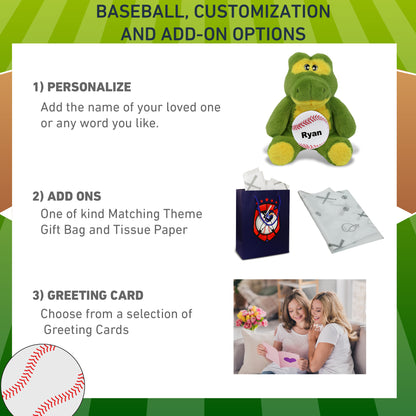ECO FRIENDLY SUPER-SOFT PLUSH - ALLIGATOR 9" With Baseball Plush