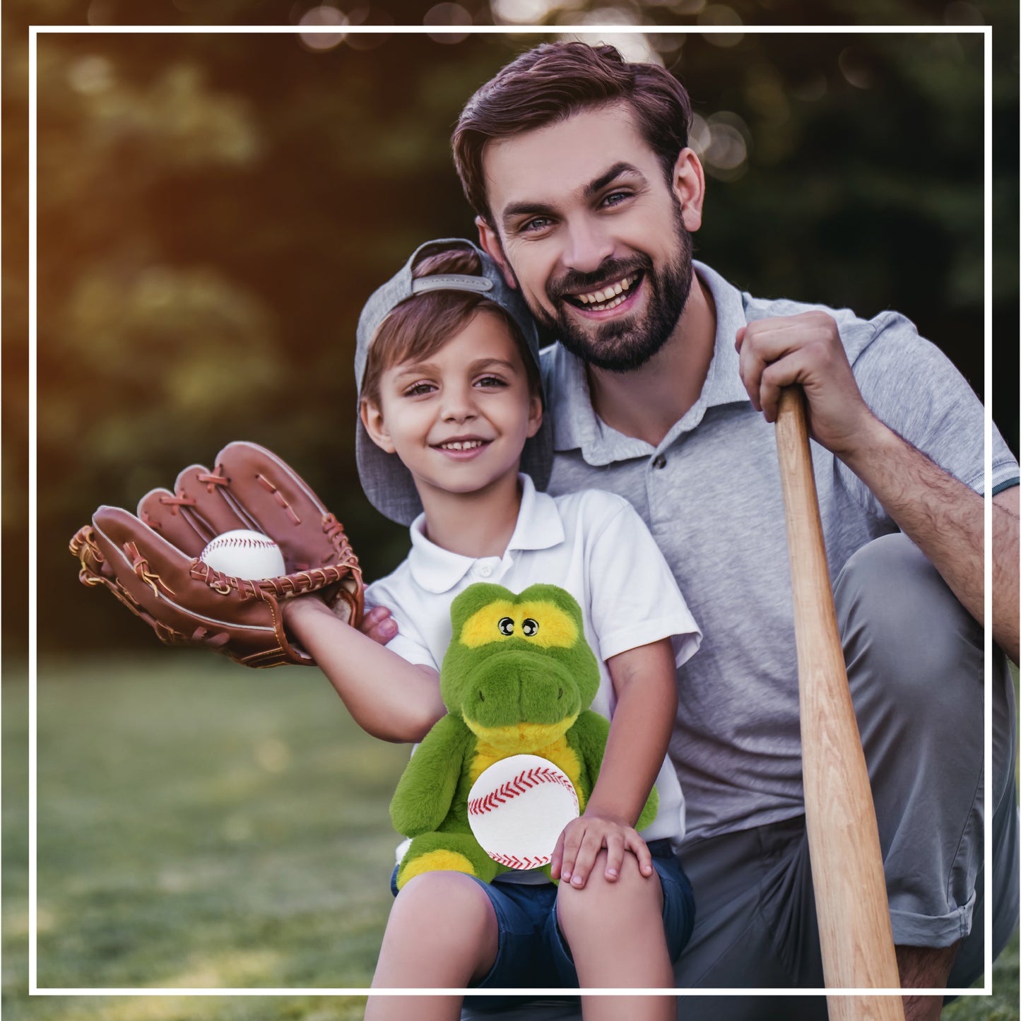 ECO FRIENDLY SUPER-SOFT PLUSH - ALLIGATOR 9" With Baseball Plush