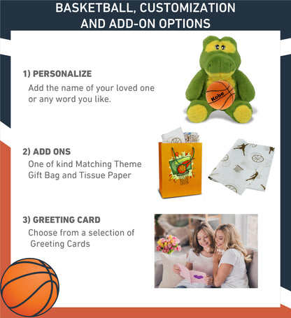 ECO FRIENDLY SUPER-SOFT PLUSH - ALLIGATOR 9" With Basketball Plush
