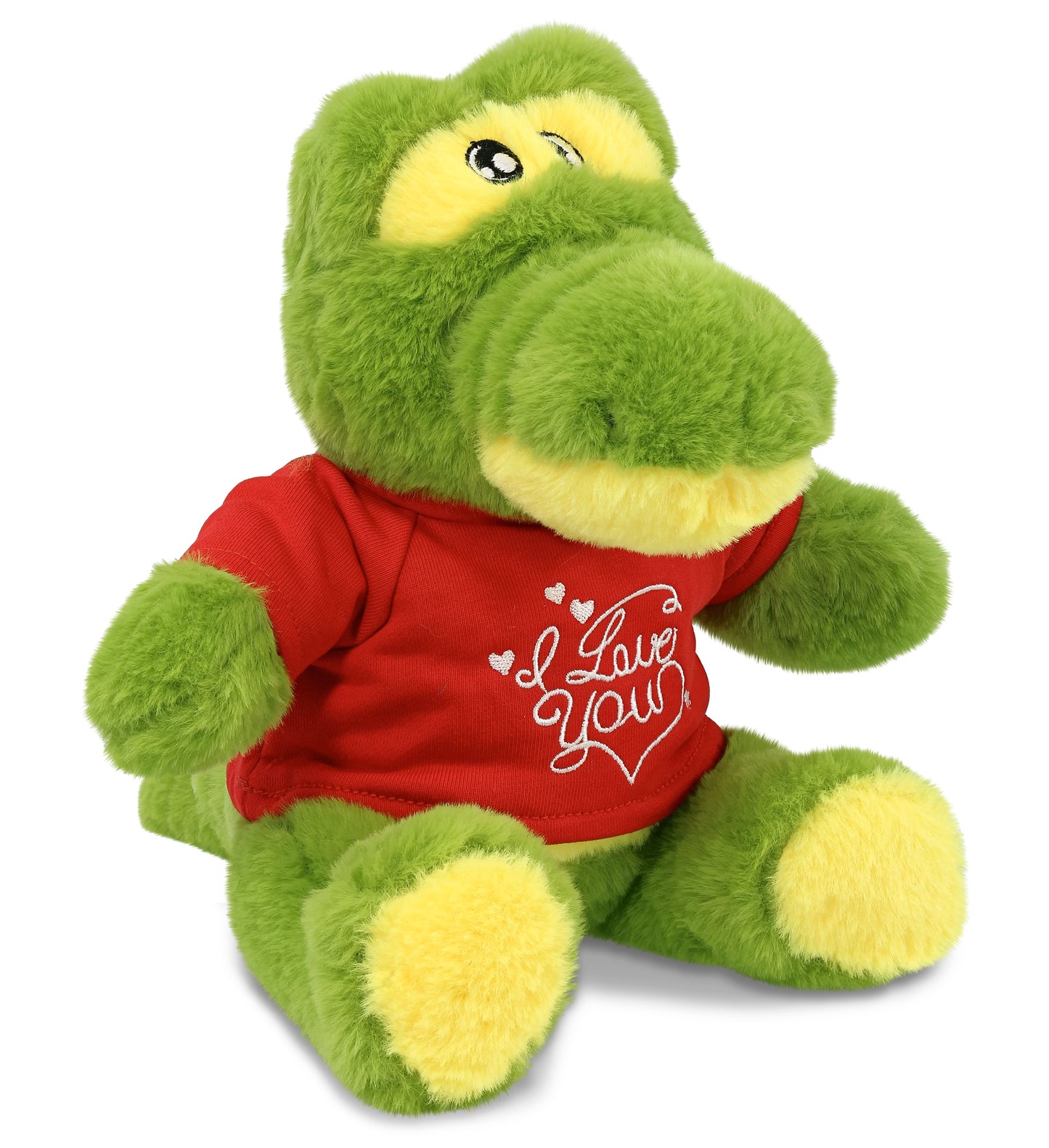 PLUSH I LOVE YOU RED SHIRT- ECO FRIENDLY SUPER-SOFT PLUSH - ALLIGATOR 9"