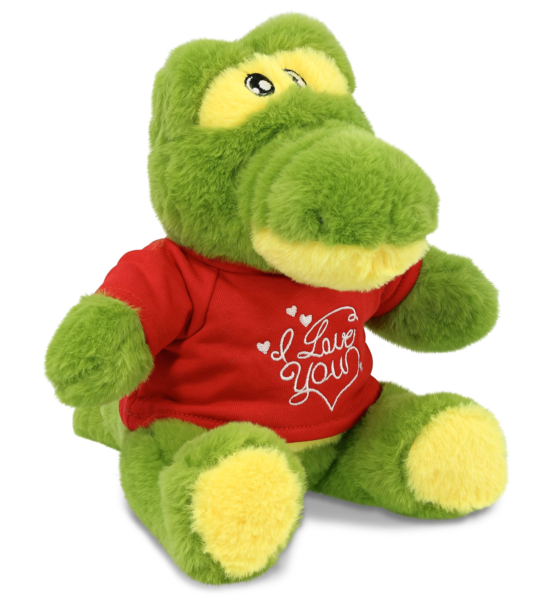PLUSH I LOVE YOU RED SHIRT- ECO FRIENDLY SUPER-SOFT PLUSH - ALLIGATOR 9"