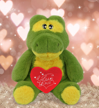 PLUSH I LOVE YOU RED HEART - ECO FRIENDLY SUPER-SOFT PLUSH - ALLIGATOR 9"