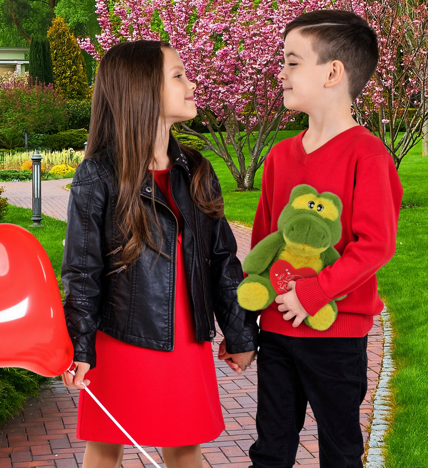 PLUSH I LOVE YOU RED HEART - ECO FRIENDLY SUPER-SOFT PLUSH - ALLIGATOR 9"