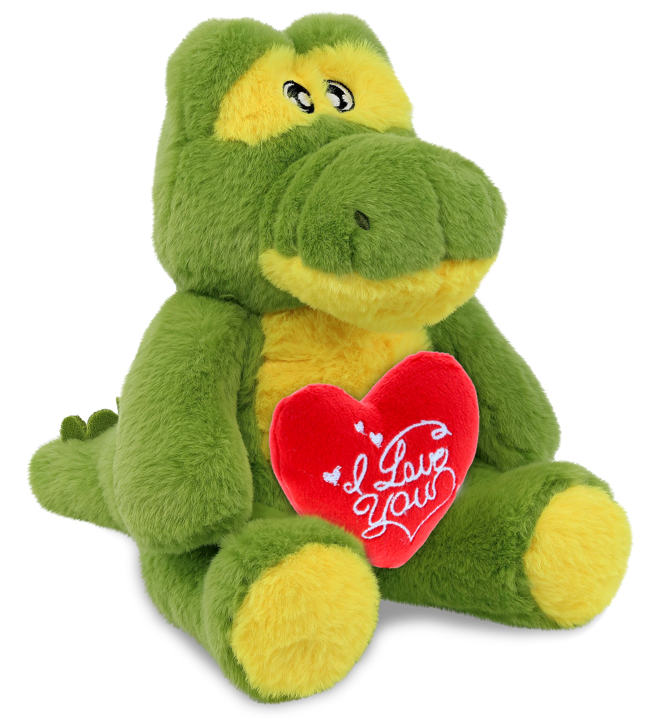 PLUSH I LOVE YOU RED HEART - ECO FRIENDLY SUPER-SOFT PLUSH - ALLIGATOR 9"