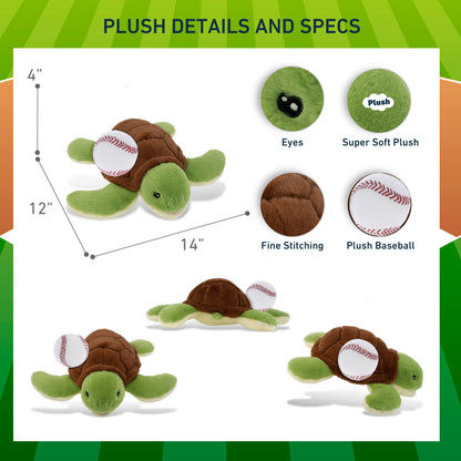 ECO FRIENDLY SUPER-SOFT PLUSH - SEA TURTLE 12" With Baseball Plush