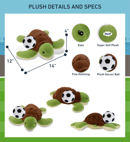 ECO FRIENDLY SUPER-SOFT PLUSH - SEA TURTLE 12" With Soccer Plush