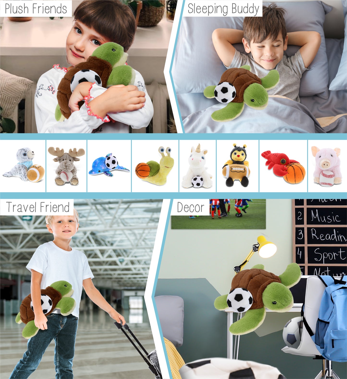 ECO FRIENDLY SUPER-SOFT PLUSH - SEA TURTLE 12" With Soccer Plush