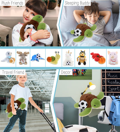 ECO FRIENDLY SUPER-SOFT PLUSH - SEA TURTLE 12" With Soccer Plush