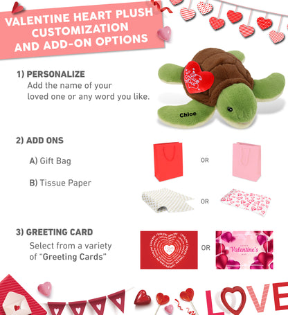 PLUSH I LOVE YOU RED HEART - ECO FRIENDLY SUPER-SOFT PLUSH - SEA TURTLE 12"