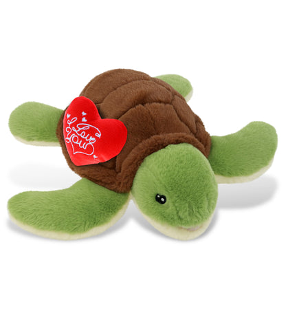 PLUSH I LOVE YOU RED HEART - ECO FRIENDLY SUPER-SOFT PLUSH - SEA TURTLE 12"