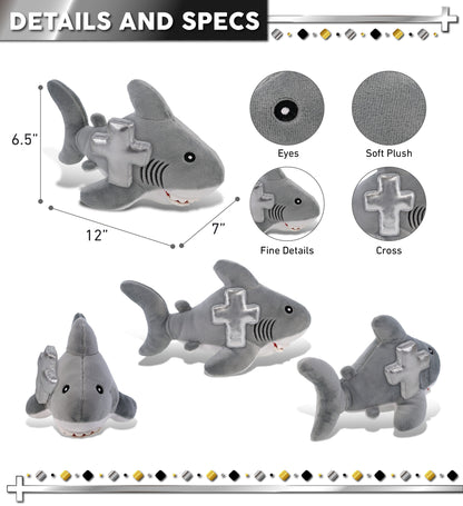 ECO FRIENDLY SUPER-SOFT PLUSH - SHARK 12" With Cross Plush