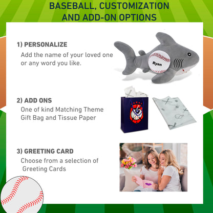 ECO FRIENDLY SUPER-SOFT PLUSH - SHARK 12" With Baseball Plush