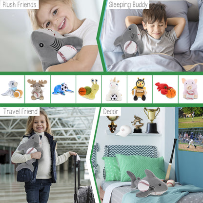 ECO FRIENDLY SUPER-SOFT PLUSH - SHARK 12" With Baseball Plush