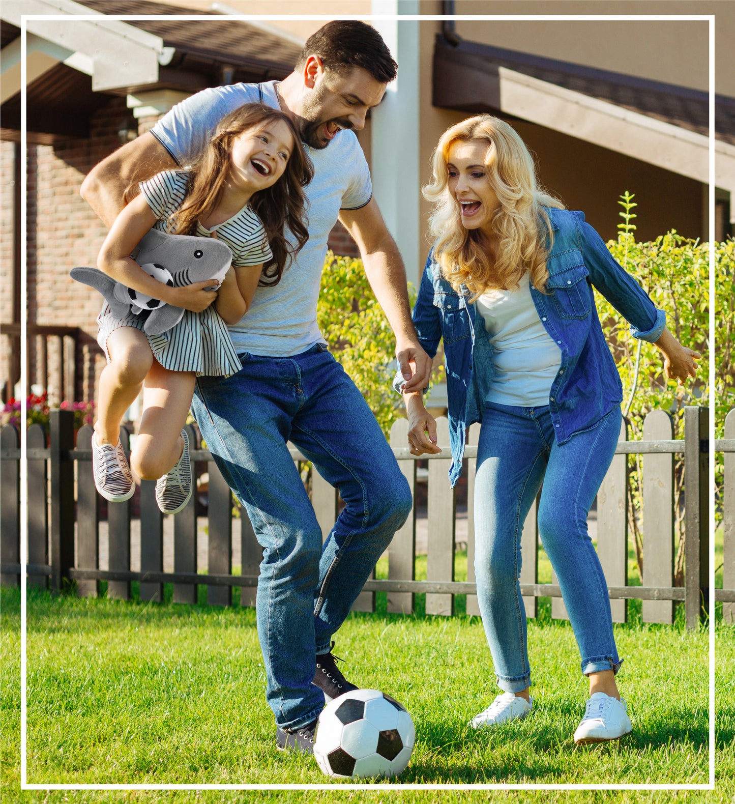 ECO FRIENDLY SUPER-SOFT PLUSH - SHARK 12" With Soccer Plush