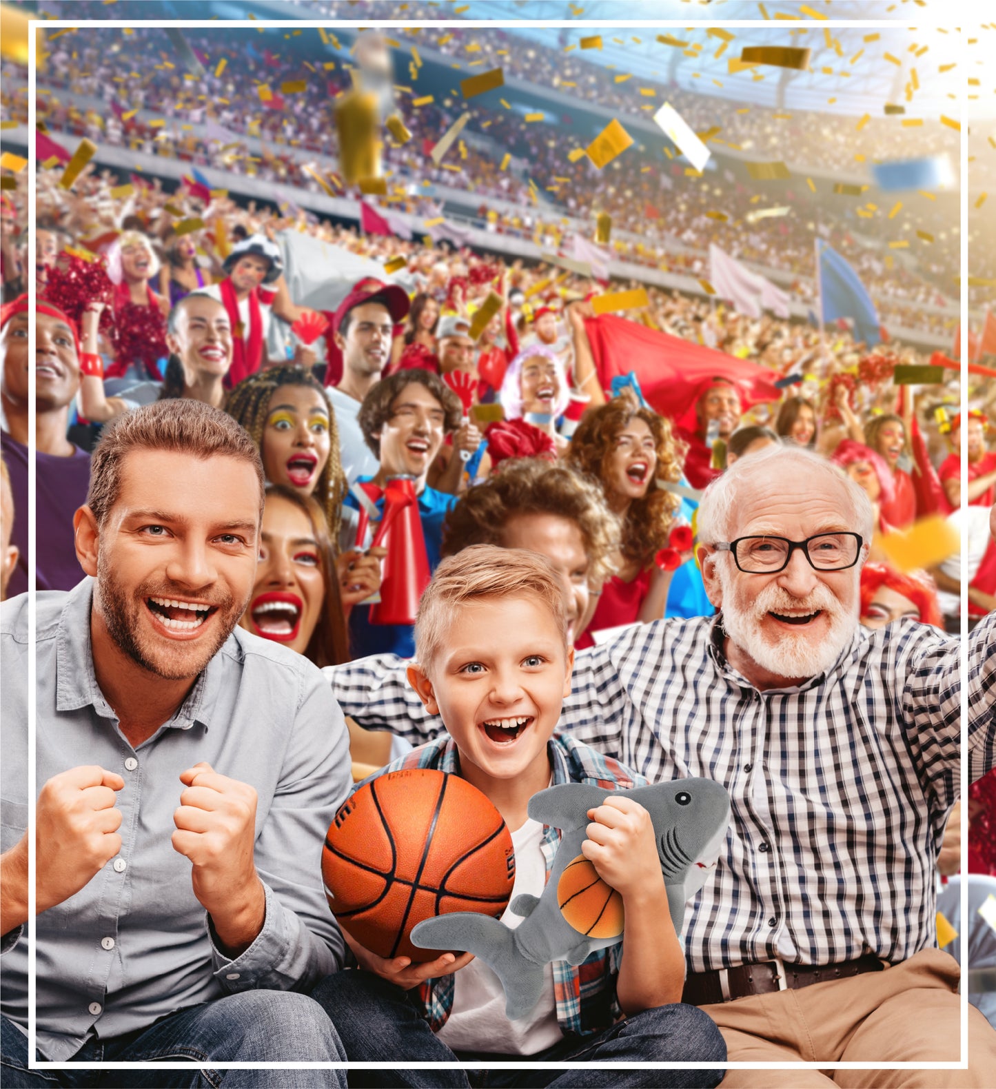 ECO FRIENDLY SUPER-SOFT PLUSH - SHARK 12" With Basketball Plush