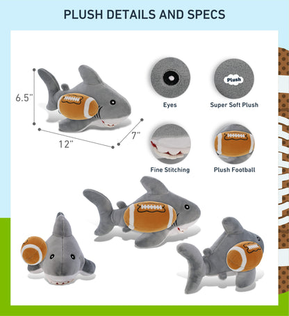 ECO FRIENDLY SUPER-SOFT PLUSH - SHARK 12" With Football Plush