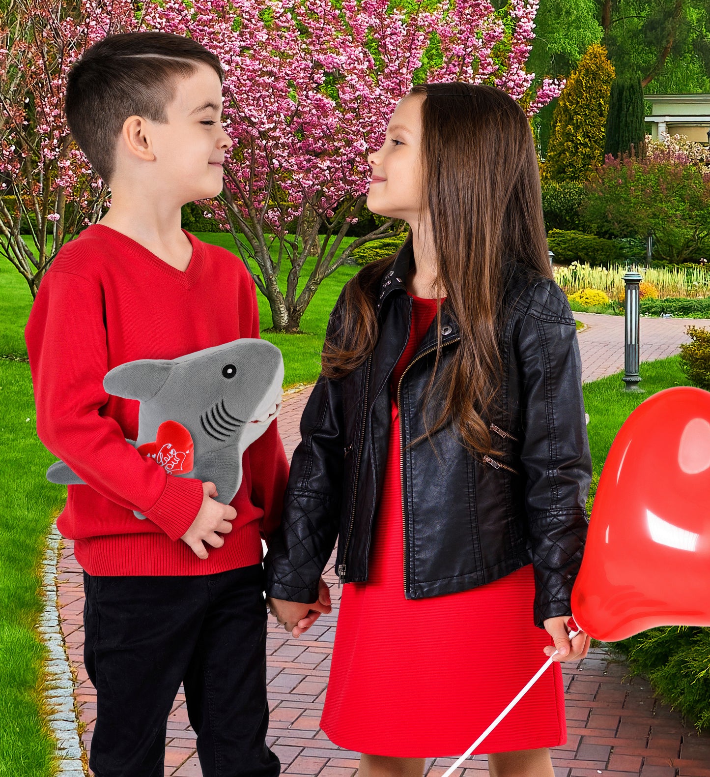 PLUSH I LOVE YOU RED HEART - ECO FRIENDLY SUPER-SOFT PLUSH - SHARK 12"