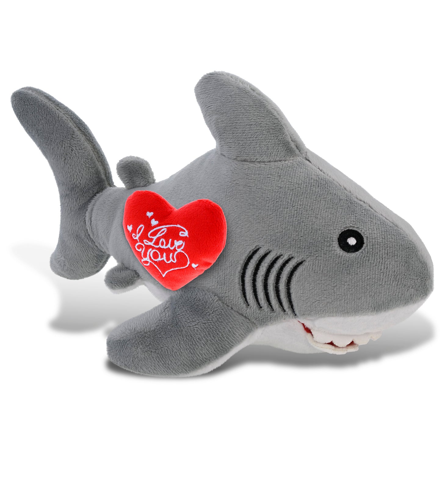 PLUSH I LOVE YOU RED HEART - ECO FRIENDLY SUPER-SOFT PLUSH - SHARK 12"