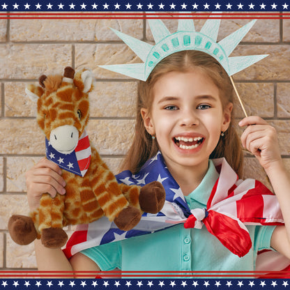 ECO FRIENDLY SUPER-SOFT PLUSH - GIRAFFE 10" WITH USA BANDANA